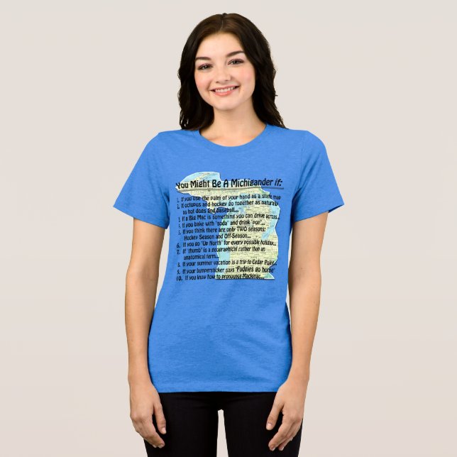 You Might Be A Michigander if: Tri-Blend Shirt (Front Full)