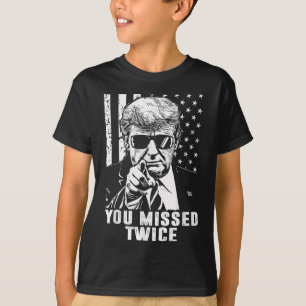 You Missed Twice Shirt Trump 2024 Us American Flag