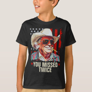 You Missed Twice Western Trump Cowboy   Trump 2024 T-Shirt