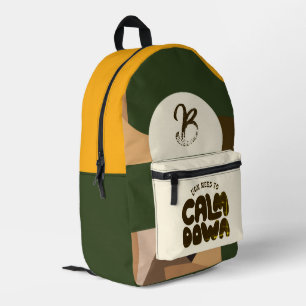 You Need to Calm Down Geometric Abstract Forest Printed Backpack