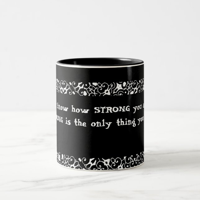 You never know how STRONG you are until being S... Two-Tone Coffee Mug (Center)