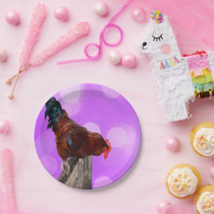You Nosey Parker Rooster, Paper Plate