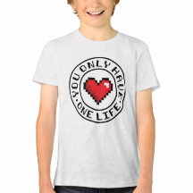 You Only Have One Life Pixel Heart Video Game