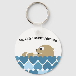 You Otter Be My Valentine with Hearts Keychain