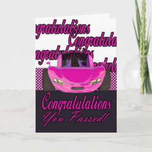 You Passed Congratulations passed driving test Card