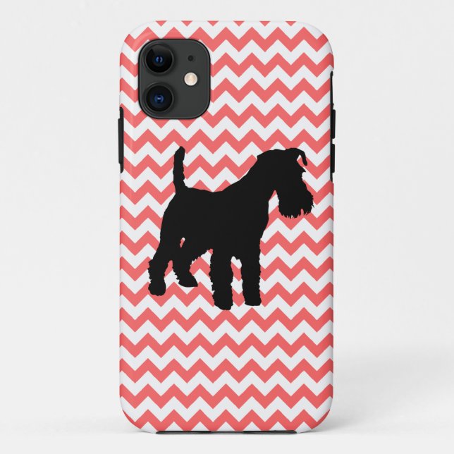 You Pick The Colour Chevron With Schnauzer Shadow Case-Mate iPhone Case (Back)