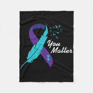 You Problem Ribbon Suicide Awareness Mental Health Fleece Blanket