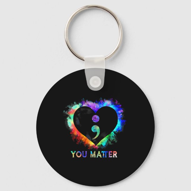You Problem Suicide Prevention Awareness Semicolon Keychain (Front)