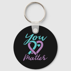 You Problem Suicide Prevention Awareness Teal Purp Keychain