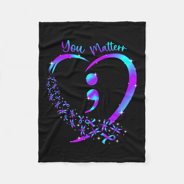 You Problem - Suicide Prevention Teal Purple Aware Fleece Blanket (Front)