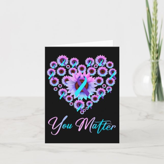You Problem Suicide Prevention Teal Purple Awarene Card (Front)