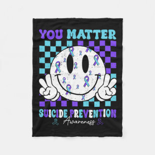 You Problem Teal Purple Ribbon Suicide Prevention Fleece Blanket