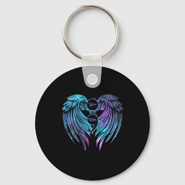 You Problem Wings Suicide Prevention Awareness Tee Keychain (Front)