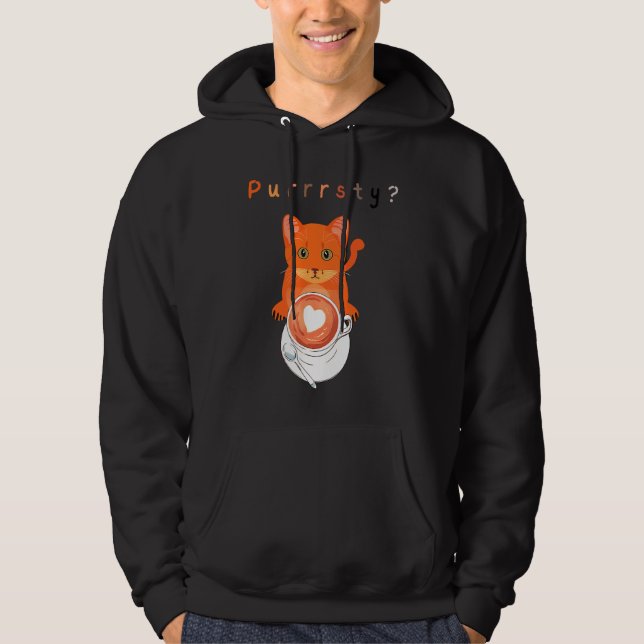 You Purrrsty  Cat Cat  Fun Cat Graphic Sweater (Front)