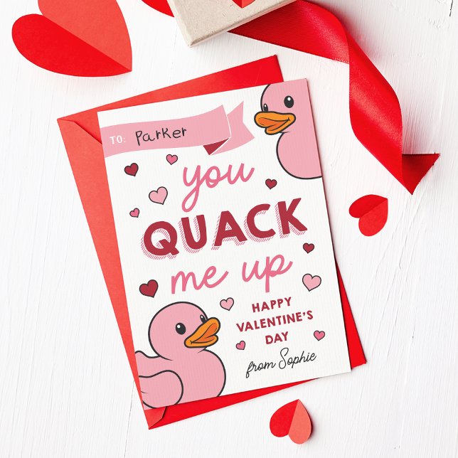 You Quack Me Up Classroom Valentines Day Card (Creator Uploaded)