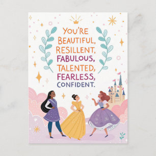 You’re Beautiful & Fearless Motivational Quote  Postcard