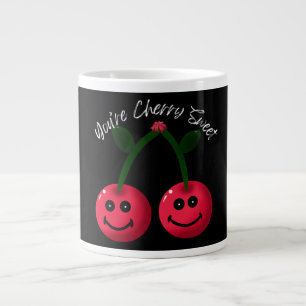 You’re Cherry Sweet Typography, Cute Cherry Pun Large Coffee Mug