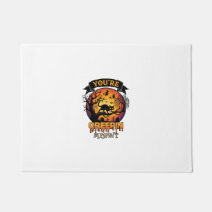 You Re Creepin Meowt Halloween Black Cat Full Moon Doormat