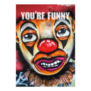 You’re funny… colourful clown with sad eyes photo print