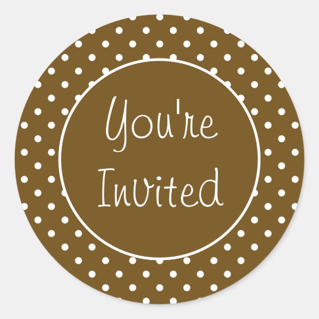 You’re Invited Copper Polka Dot Envelope Seal (Front)