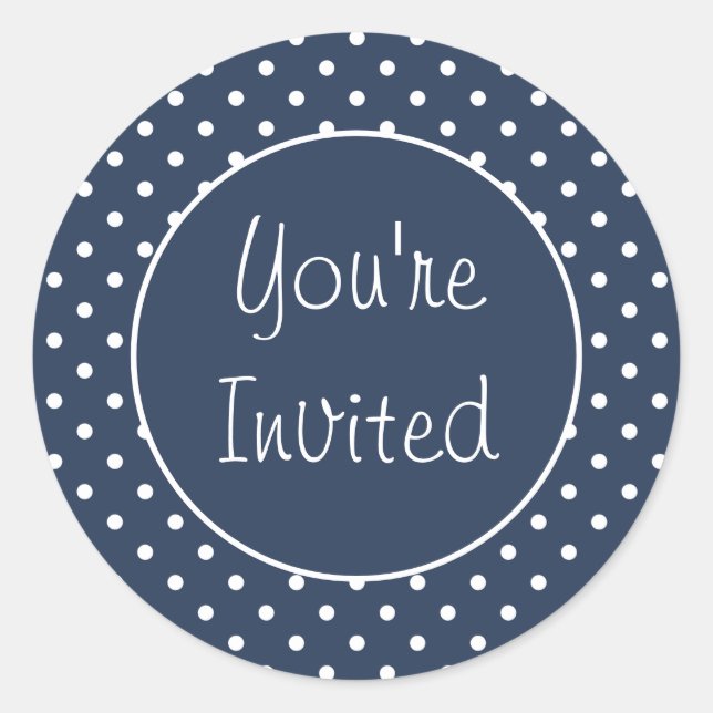 You’re Invited Grey Polka Dot Envelope Seal (Front)