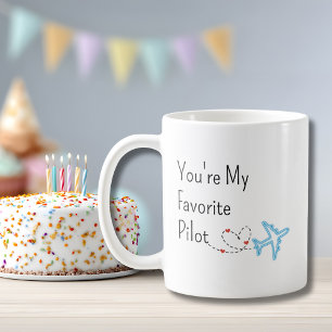 You’re My Favorite Pilot Airplane Heart Travel  Coffee Mug