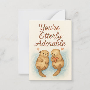 You’re Otterly Adorable – Cute Watercolor Otters Card