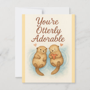 You’re Otterly Adorable – Cute Watercolor Otters Card