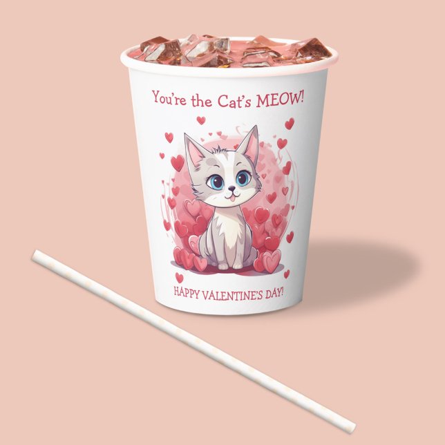 You’re the Cat’s Meow Valentine  Paper Cups (Creator Uploaded)