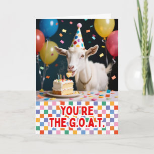 You’re the Goat Birthday Goat Eating Cake Card