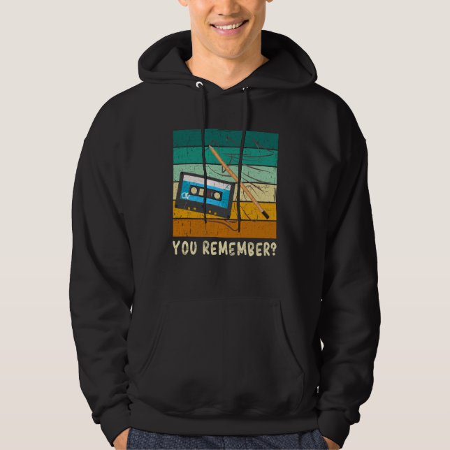 You remember music cassette and pencil hoodie (Front)