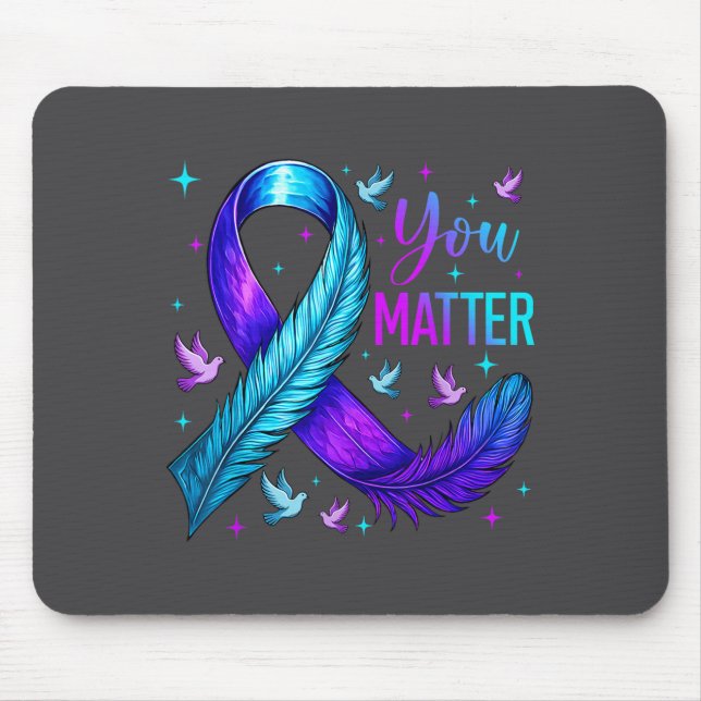 You Ribbon Bird Suicide Prevention Awareness  Mouse Pad (Front)