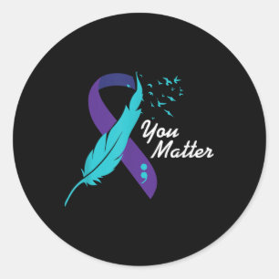 You Ribbon Suicide Awareness Mental Health  Classic Round Sticker