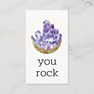 You Rock Amethyst Crystals Appreciation Thank you Business Card
