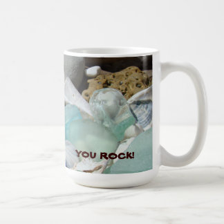 YOU ROCK! Coffee Mug gifts Beach Seaglass Fossils