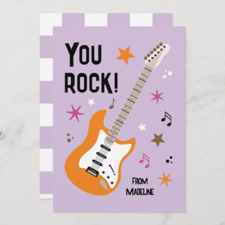 You rock guitar classroom valentine's day card