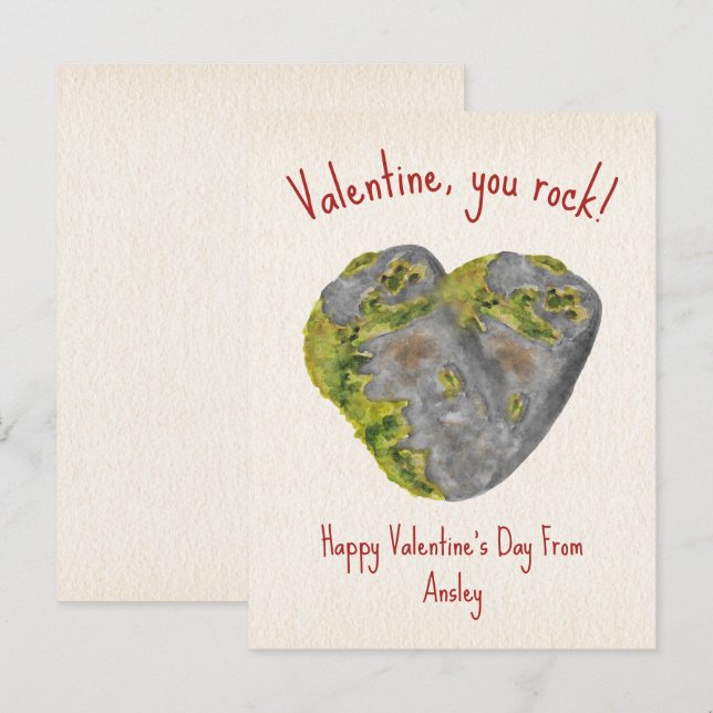 You Rock Heart Kids Classroom Valentine  Postcard (Front/Back)