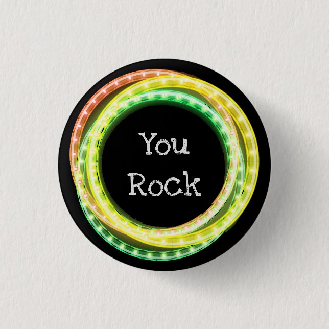 You Rock Hula Hoop Lights 1 Inch Round Button (Front)