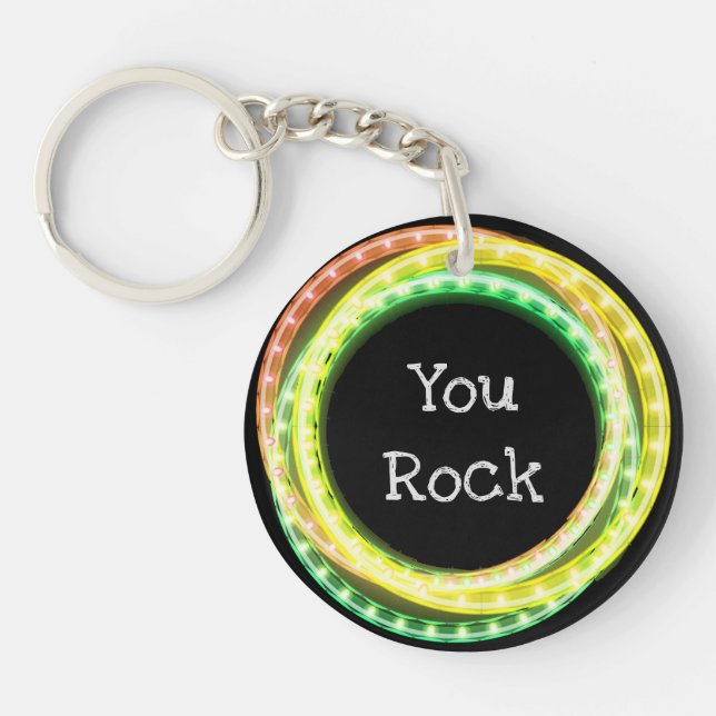 You Rock Hula Hoop Lights Keychain (Front)