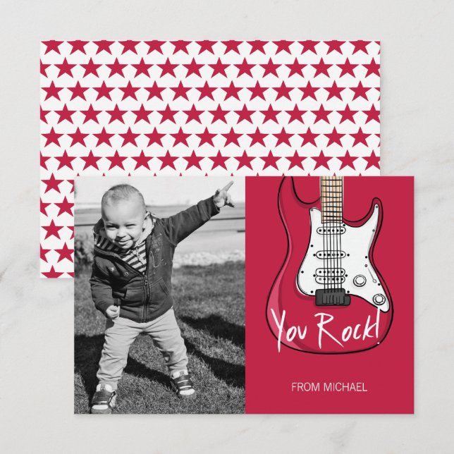 You Rock Kids Classroom Valentine Carte photo (Devant / Derrière)