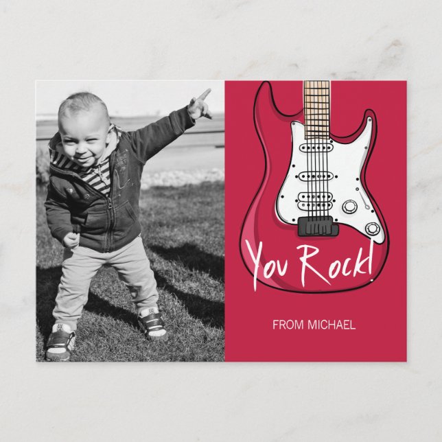 You Rock Kids Classroom Valentine Photo Carte post (Devant)