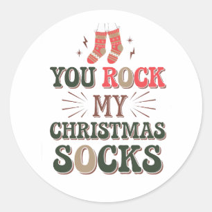 You Rock My Christmas Stocks Sticker Festive 