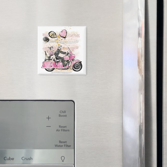 You Rock My World | Couple Motorcycle Sublimation Magnet (In Situ (Fridge))