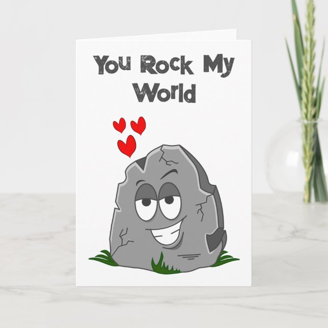 You Rock My World Valentine Holiday Card (Front)