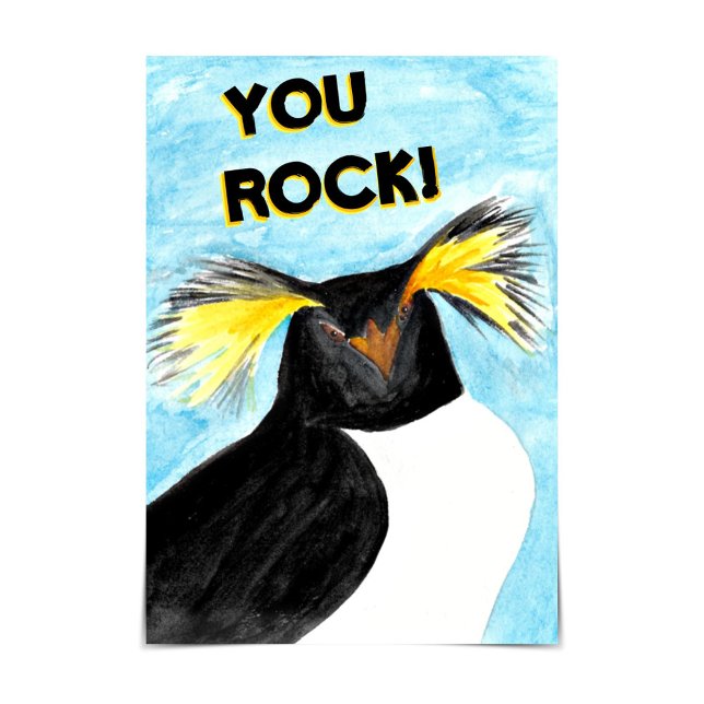 "You Rock!" Rockhopper Penguin Encouragement Card (Creator Uploaded)