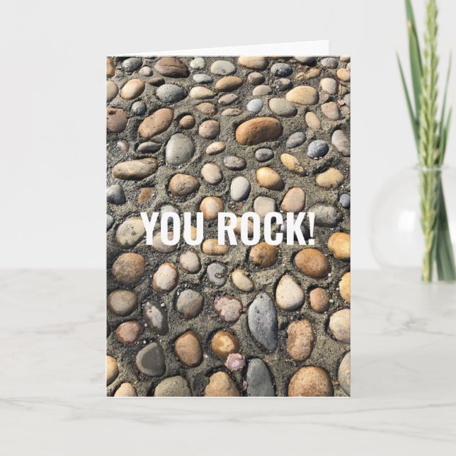 You Rock! Sandy Pebble Cobblestone Pathway Card (Front)