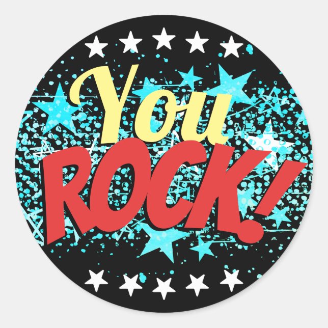 You Rock stars employee recognition stickers (Front)
