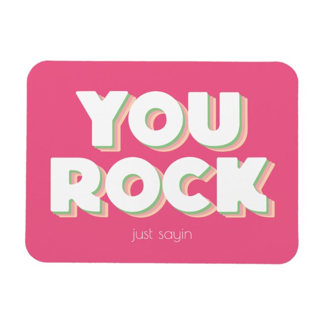 You Rock Thank You Pink  Magnet (Horizontal)