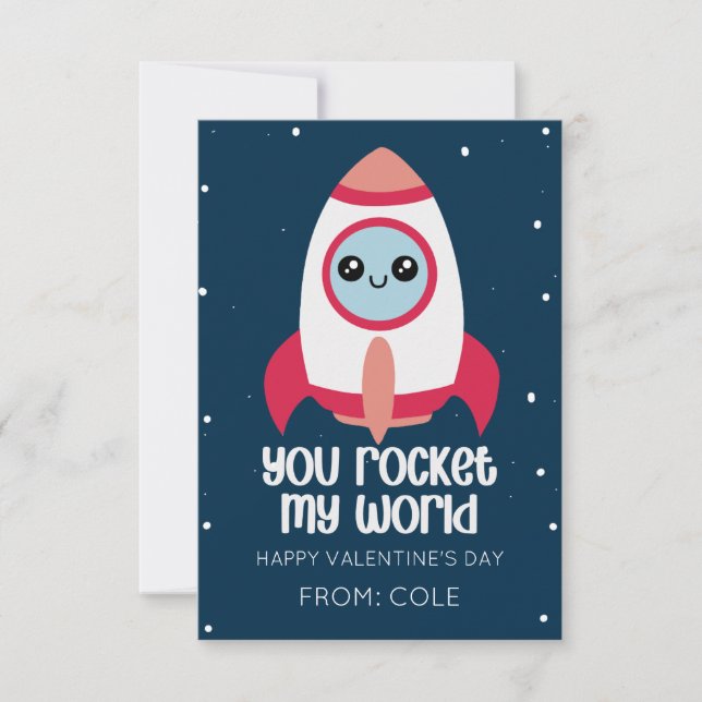 You Rocket My World Kids Valentine’s Day Card (Front)