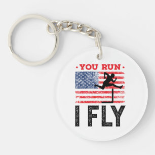 You Run I Fly Track and Field Hurdles Hurdler Keychain